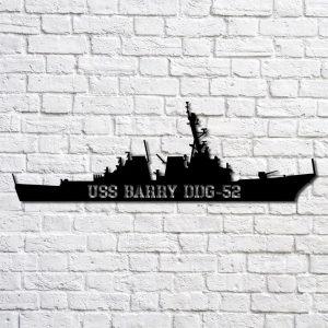 Us Navy Metal Sign, Veteran Signs, Uss Barry Ddg 52 Navy Ship Metal Art, Metal Sign, Metal Sign Decor, Metal Navy Signs