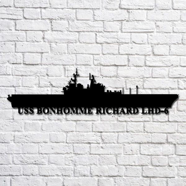 Us Navy Metal Sign, Veteran Signs, Uss Bonhomme Richard Lhd 6 Navy Ship Metal Art, Metal Sign, Metal Sign Decor, Metal Navy Signs