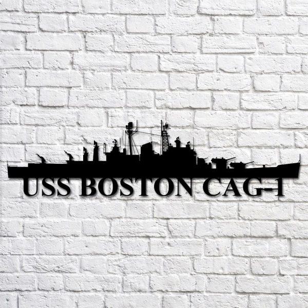Us Navy Metal Sign, Veteran Signs, Uss Boston Cag1 Navy Ship Metal Art, Metal Sign, Metal Sign Decor, Metal Navy Signs
