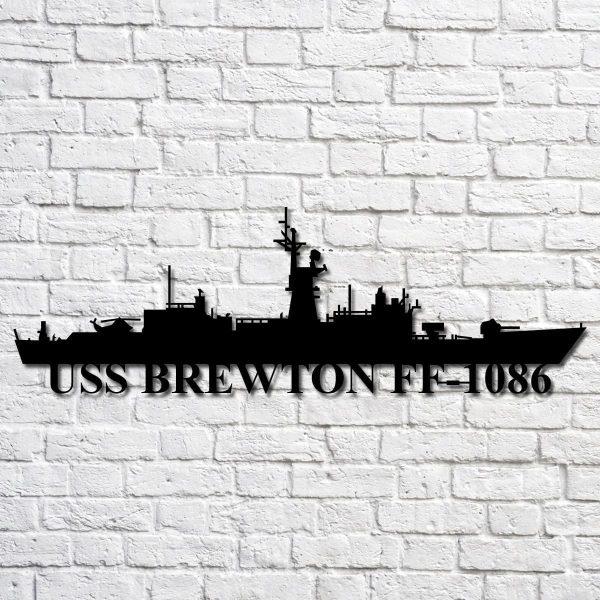 Us Navy Metal Sign, Veteran Signs, Uss Brewton Ff1086 Navy Ship Metal Art, Metal Sign, Metal Sign Decor, Metal Navy Signs