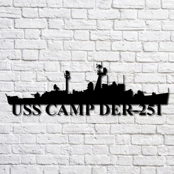 Us Navy Metal Sign, Veteran Signs, Uss Camp Der251 Navy Ship Metal Art, Metal Sign, Metal Sign Decor, Metal Navy Signs