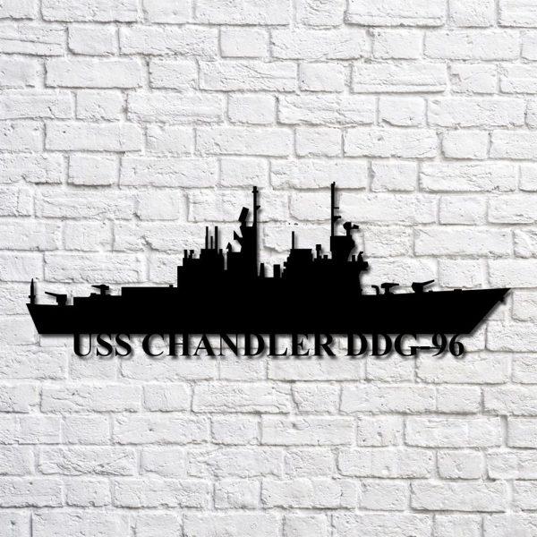 Us Navy Metal Sign, Veteran Signs, Uss Chandler Ddg96 Navy Ship Metal Art, Metal Sign, Metal Sign Decor, Metal Navy Signs