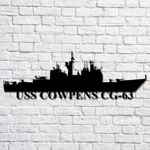 Us Navy Metal Sign, Veteran Signs, Uss Cowpens Cg63 Navy Ship Metal Art, Metal Sign, Metal Sign Decor, Metal Navy Signs