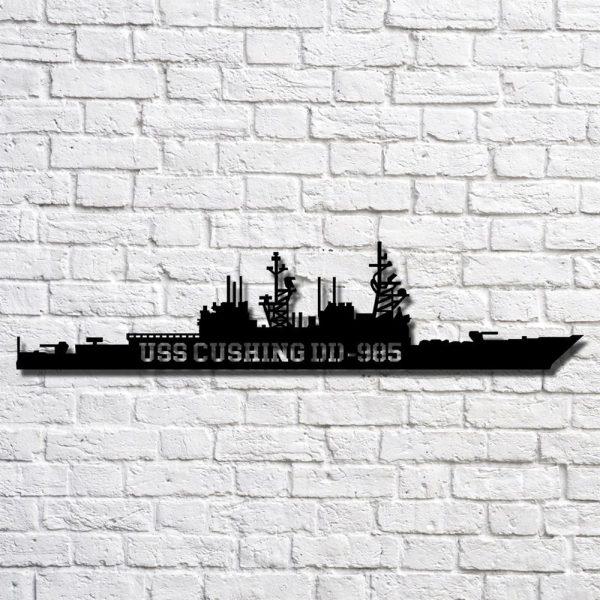 Us Navy Metal Sign, Veteran Signs, Uss Cushing Dd985 Navy Ship Metal Art, Metal Sign, Metal Sign Decor, Metal Navy Signs