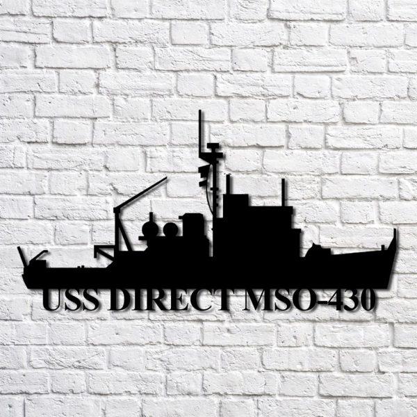 Us Navy Metal Sign, Veteran Signs, Uss Direct Mso430 Navy Ship Metal Art, Metal Sign, Metal Sign Decor, Metal Navy Signs