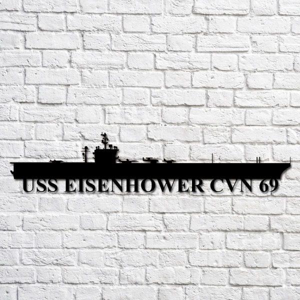 Us Navy Metal Sign, Veteran Signs, Uss Eisenhower Cvn 69 Navy Ship Metal Art, Metal Sign, Metal Sign Decor, Metal Navy Signs