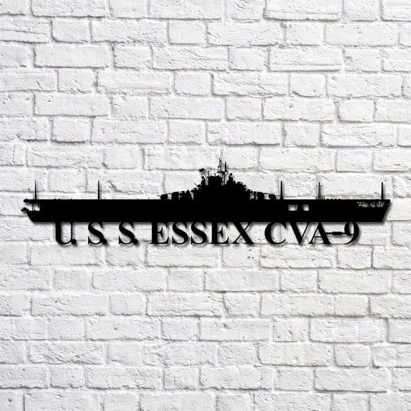 Us Navy Metal Sign, Veteran Signs, Uss Essex Cva9 Navy Ship Metal Art, Metal Sign, Metal Sign Decor, Metal Navy Signs