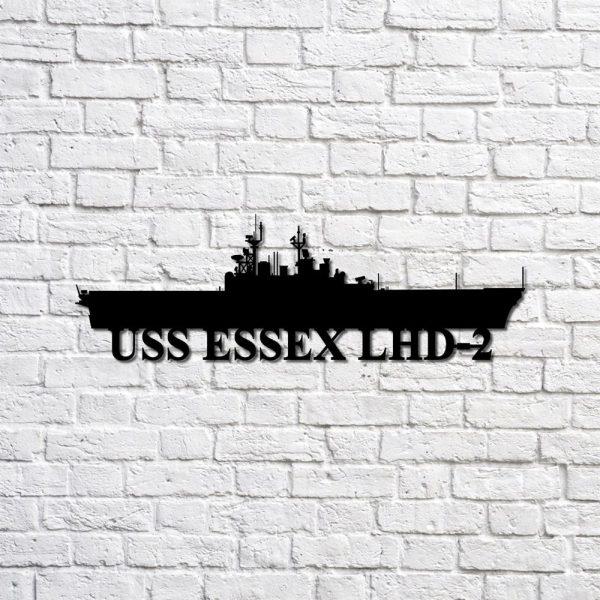 Us Navy Metal Sign, Veteran Signs, Uss Essex Lhd2 Navy Ship Metal Sign, Metal Sign, Metal Sign Decor, Metal Navy Signs