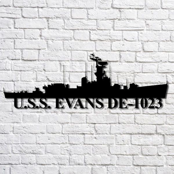 Us Navy Metal Sign, Veteran Signs, Uss Evans De1023 Navy Ship Metal Art, Metal Sign, Metal Sign Decor, Metal Navy Signs