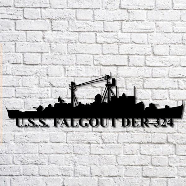 Us Navy Metal Sign, Veteran Signs, Uss Falgout Der324 Navy Ship Metal Art, Metal Sign, Metal Sign Decor, Metal Navy Signs