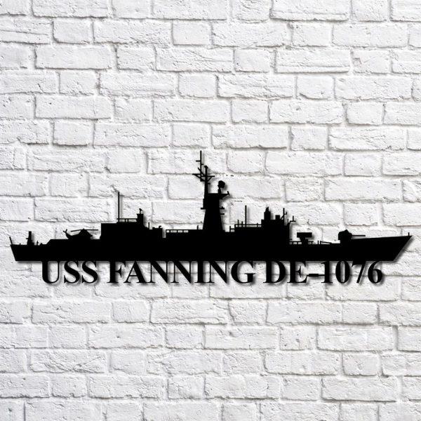 Us Navy Metal Sign, Veteran Signs, Uss Fanning De1076 Navy Ship Metal Art, Metal Sign, Metal Sign Decor, Metal Navy Signs