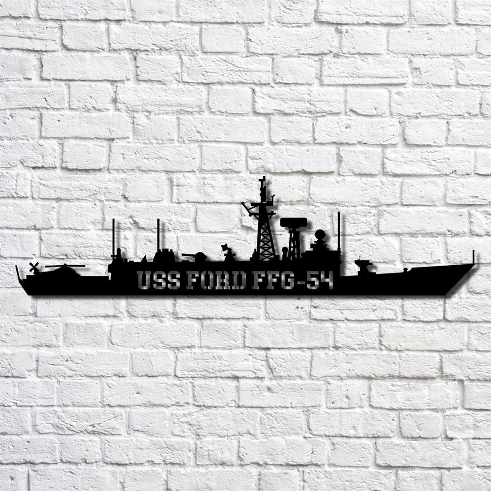 Us Navy Metal Sign, Veteran Signs, Uss Ford Ffg54 Navy Ship Metal Art, Metal Sign, Metal Sign Decor, Metal Navy Signs