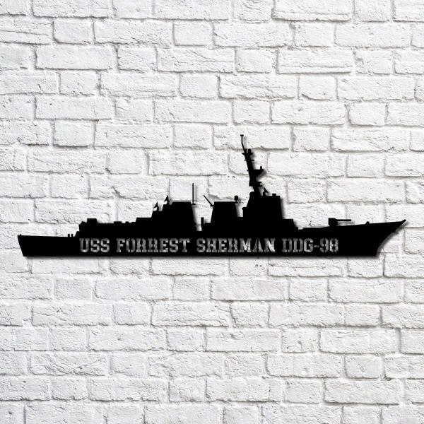 Us Navy Metal Sign, Veteran Signs, Uss Forrest Sherman Ddg98 Navy Ship Metal Art, Metal Sign, Metal Sign Decor, Metal Navy Signs