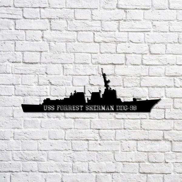 Us Navy Metal Sign, Veteran Signs, Uss Forrest Sherman Ddg98 Navy Ship Metal Sign, Metal Sign, Metal Sign Decor, Metal Navy Signs