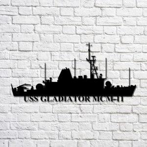Us Navy Metal Sign Veteran Signs Uss Gladiator Mcm11 Navy Ship Metal Art Metal Sign Metal Sign Decor Metal Navy Signs 1 svsvef.jpg