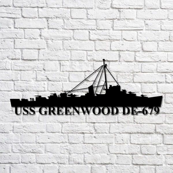 Us Navy Metal Sign, Veteran Signs, Uss Greenwood De679 Navy Ship Metal Art, Metal Sign, Metal Sign Decor, Metal Navy Signs