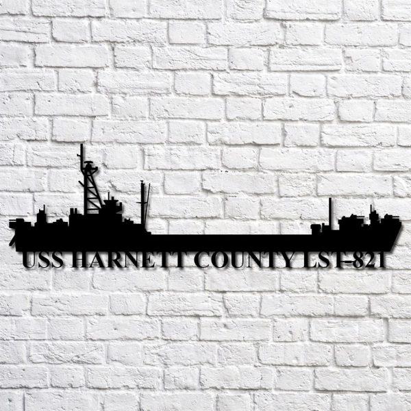 Us Navy Metal Sign, Veteran Signs, Uss Harnett County Lst821 Navy Ship Metal Art, Metal Sign, Metal Sign Decor, Metal Navy Signs