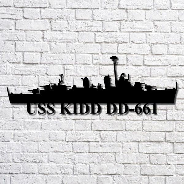 Us Navy Metal Sign, Veteran Signs, Uss Kidd Dd661 V2 Navy Ship Metal Art, Metal Sign, Metal Sign Decor, Metal Navy Signs
