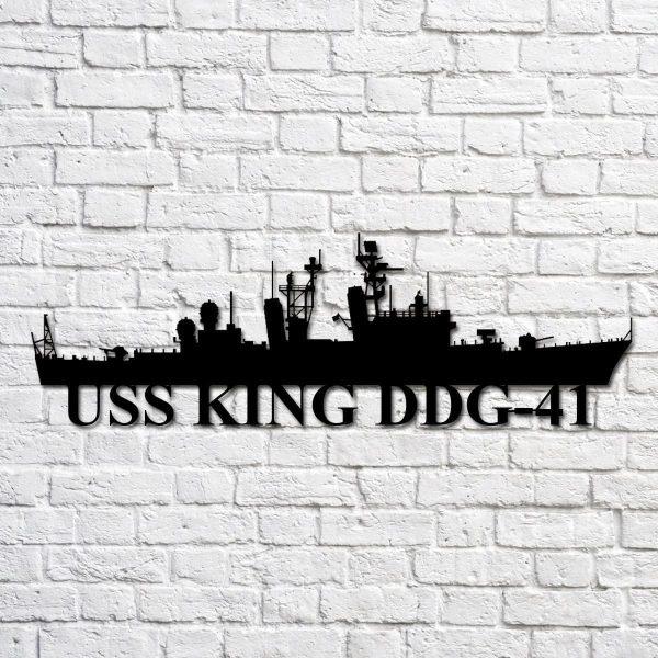 Us Navy Metal Sign, Veteran Signs, Uss King Ddg41 Navy Ship Metal Art, Metal Sign, Metal Sign Decor, Metal Navy Signs