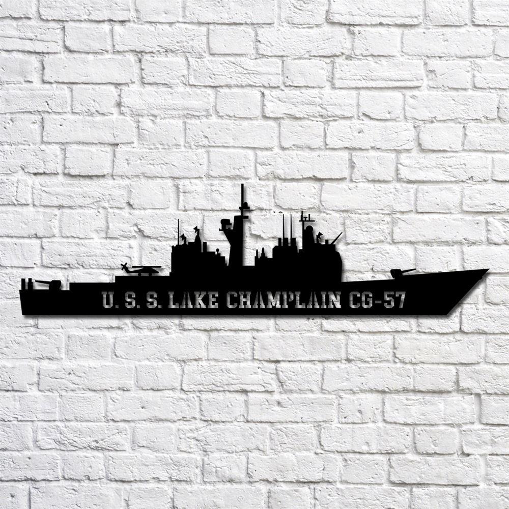 Us Navy Metal Sign, Veteran Signs, Uss Lake Champlain Cg57 Navy Ship Metal Art, Metal Sign, Metal Sign Decor, Metal Navy Signs
