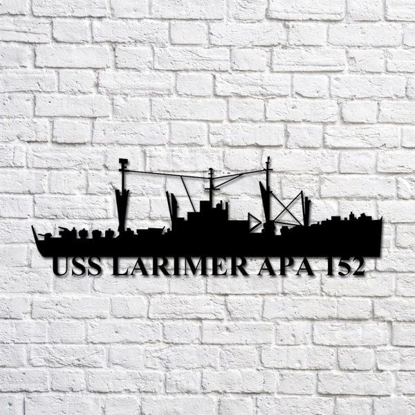 Us Navy Metal Sign, Veteran Signs, Uss Larimer Apa 152 Navy Ship Metal Art, Metal Sign, Metal Sign Decor, Metal Navy Signs