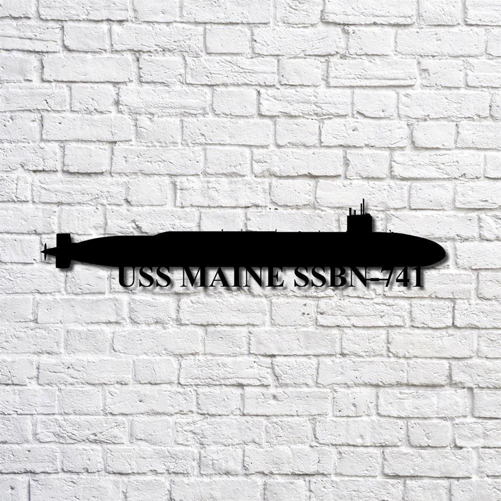 Us Navy Metal Sign, Veteran Signs, Uss Maine Ssbn741 Navy Ship Metal Art, Metal Sign, Metal Sign Decor, Metal Navy Signs