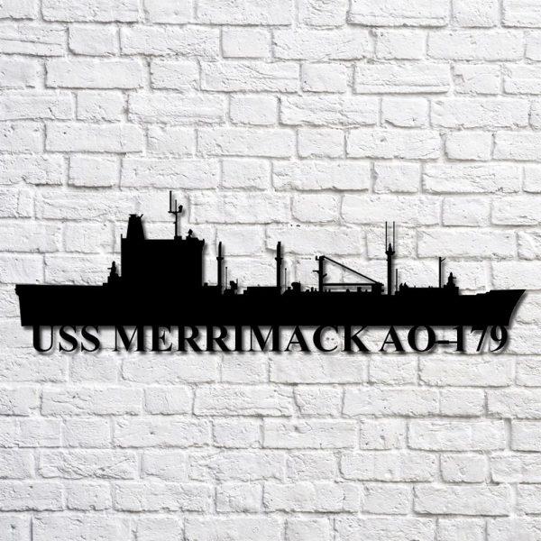 Us Navy Metal Sign, Veteran Signs, Uss Merrimack Ao179 Navy Ship Metal Art, Metal Sign, Metal Sign Decor, Metal Navy Signs