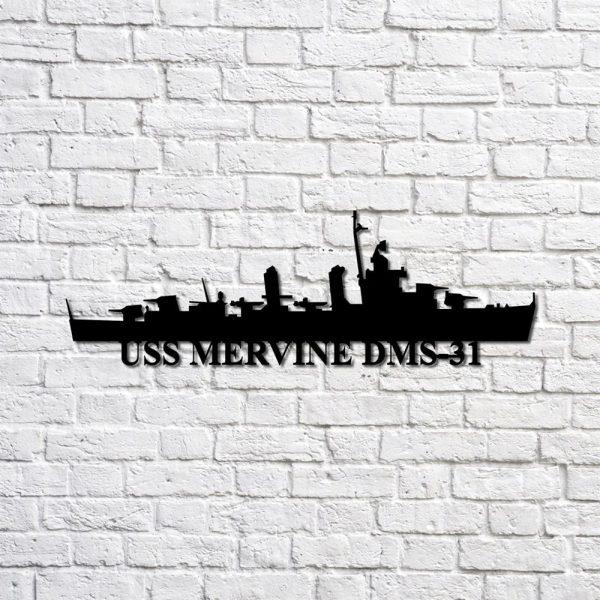 Us Navy Metal Sign, Veteran Signs, Uss Mervine Dms31 Navy Ship Metal Sign, Metal Sign, Metal Sign Decor, Metal Navy Signs