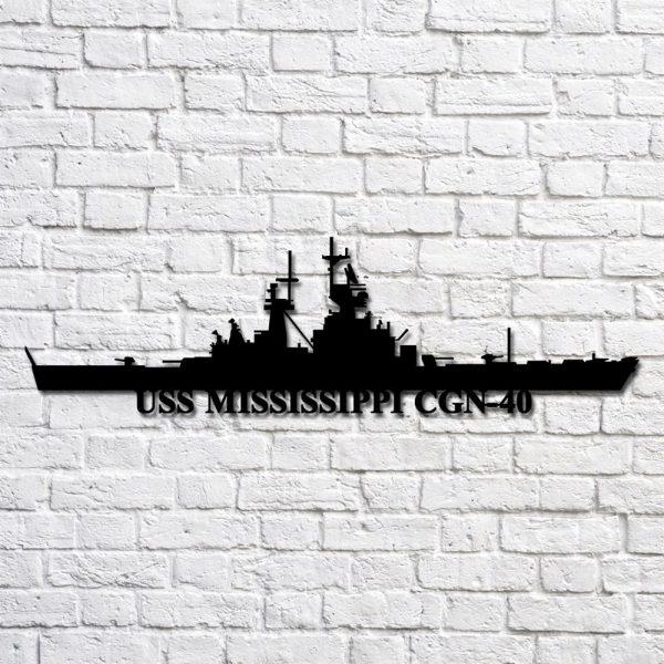 Us Navy Metal Sign, Veteran Signs, Uss Mississippi Cgn40 Navy Ship Metal Art, Metal Sign, Metal Sign Decor, Metal Navy Signs