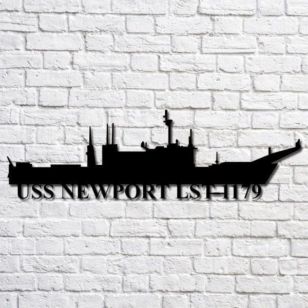 Us Navy Metal Sign, Veteran Signs, Uss Newport Lst1179 Navy Ship Metal Art, Metal Sign, Metal Sign Decor, Metal Navy Signs