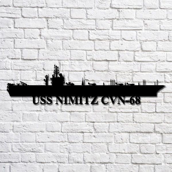 Us Navy Metal Sign, Veteran Signs, Uss Nimitz Cvn68 Silhouette Navy Ship Metal Art, Metal Sign, Metal Sign Decor, Metal Navy Signs