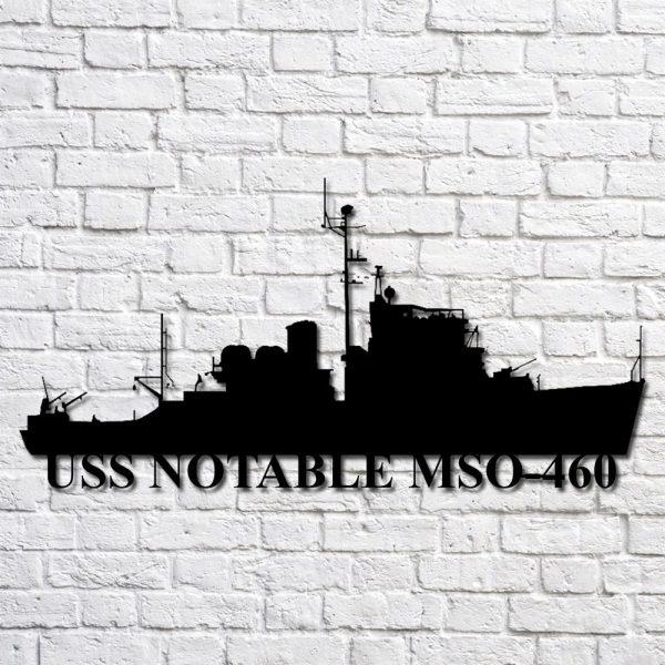 Us Navy Metal Sign, Veteran Signs, Uss Notable Mso460 Navy Ship Metal Art, Metal Sign, Metal Sign Decor, Metal Navy Signs