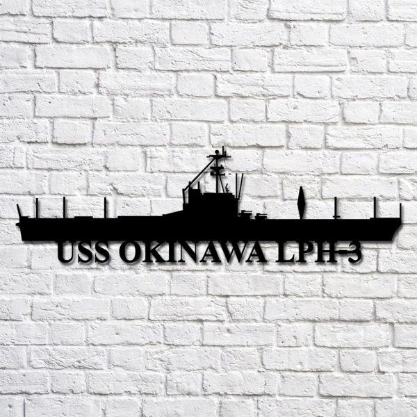 Us Navy Metal Sign, Veteran Signs, Uss Okinawa Lph3 V2 Navy Ship Metal Art, Metal Sign, Metal Sign Decor, Metal Navy Signs