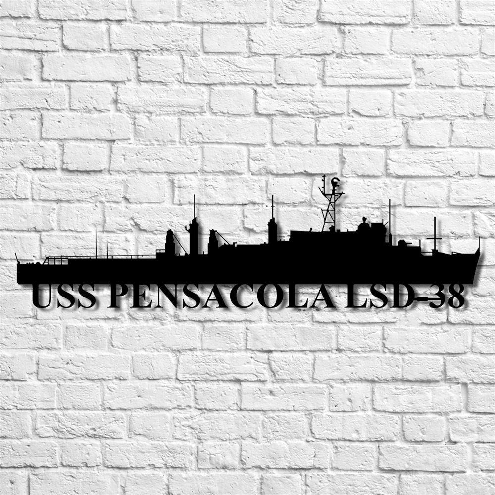 Us Navy Metal Sign, Veteran Signs, Uss Pensacola Lsd38 Navy Ship Metal Art, Metal Sign, Metal Sign Decor, Metal Navy Signs