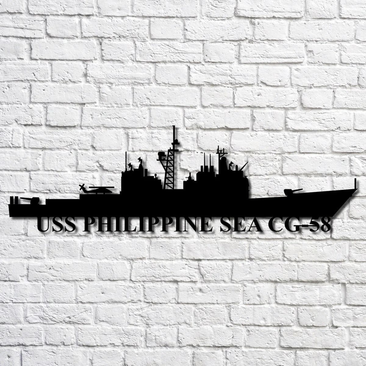 Us Navy Metal Sign, Veteran Signs, Uss Philippine Sea Cg58 Navy Ship Metal Art, Metal Sign, Metal Sign Decor, Metal Navy Signs