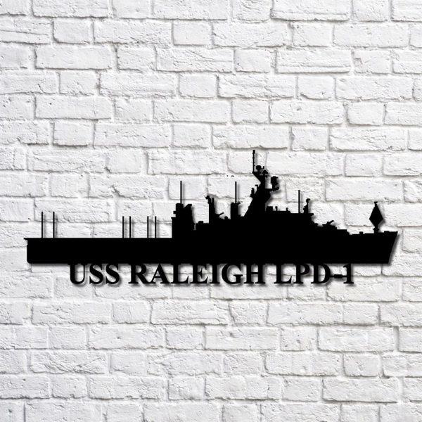 Us Navy Metal Sign, Veteran Signs, Uss Raleigh Lpd1 Navy Ship Metal Art, Metal Sign, Metal Sign Decor, Metal Navy Signs