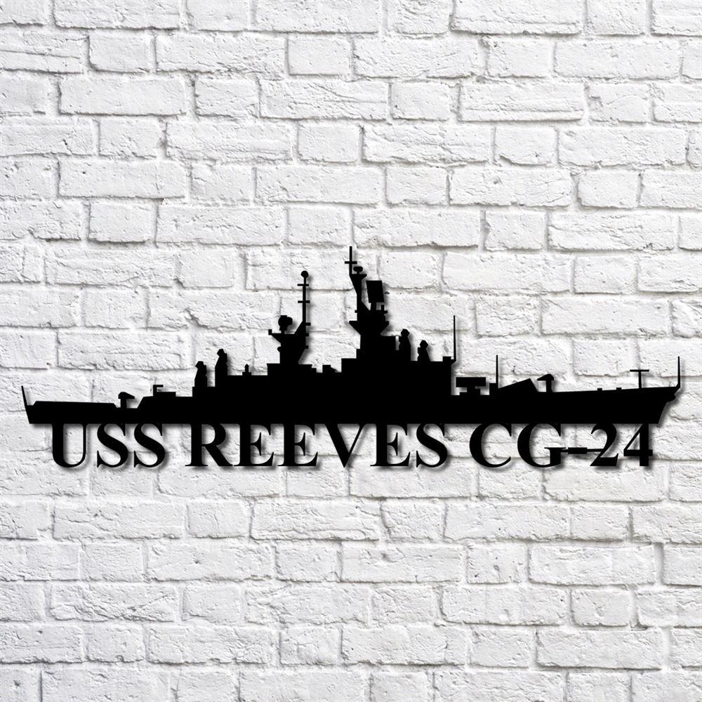 Us Navy Metal Sign, Veteran Signs, Uss Reeves Cg24 Navy Ship Metal Art, Metal Sign, Metal Sign Decor, Metal Navy Signs
