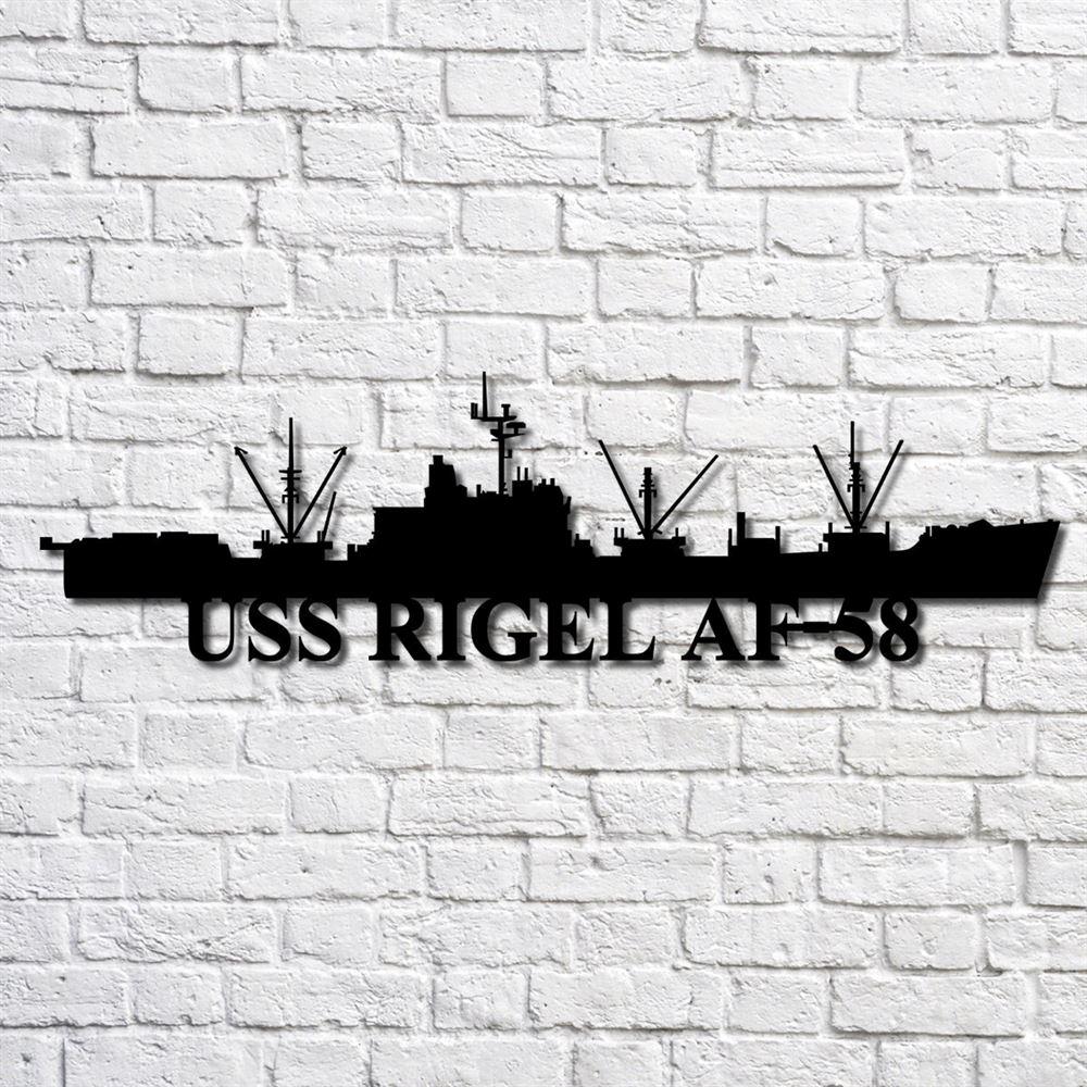 Us Navy Metal Sign, Veteran Signs, Uss Rigel Af58 Navy Ship Metal Art, Metal Sign, Metal Sign Decor, Metal Navy Signs