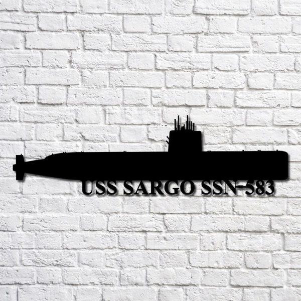 Us Navy Metal Sign, Veteran Signs, Uss Sargo Ssn 583 V2 Navy Ship Metal Art, Metal Sign, Metal Sign Decor, Metal Navy Signs