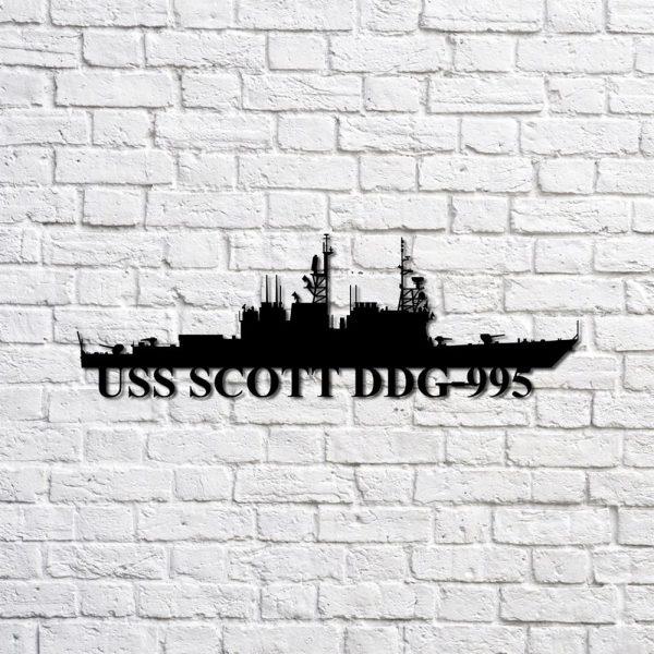 Us Navy Metal Sign, Veteran Signs, Uss Scott Ddg995 Navy Ship Metal Sign, Metal Sign, Metal Sign Decor, Metal Navy Signs