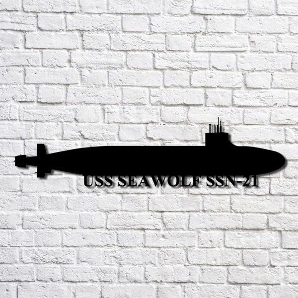 Us Navy Metal Sign, Veteran Signs, Uss Seawolf Ssn21 Navy Ship Metal Art, Metal Sign, Metal Sign Decor, Metal Navy Signs