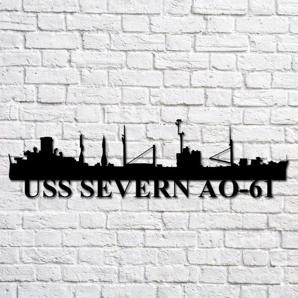 Us Navy Metal Sign, Veteran Signs, Uss Severn Ao61 Navy Ship Metal Art, Metal Sign, Metal Sign Decor, Metal Navy Signs