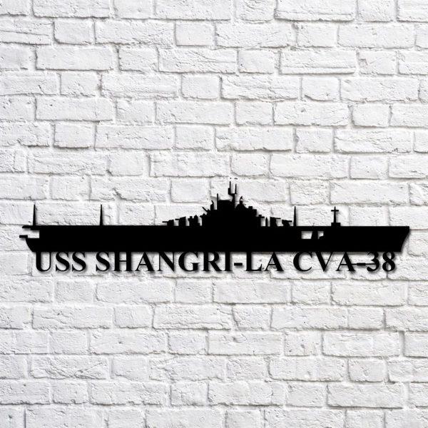 Us Navy Metal Sign, Veteran Signs, Uss Shangrila Cva38 Navy Ship Metal Art, Metal Sign, Metal Sign Decor, Metal Navy Signs