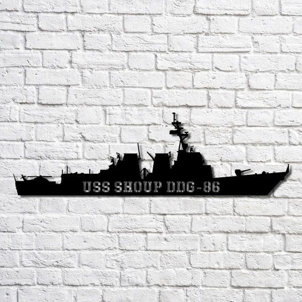 Us Navy Metal Sign, Veteran Signs, Uss Shoup Ddg 86 Navy Ship Metal Art, Metal Sign, Metal Sign Decor, Metal Navy Signs