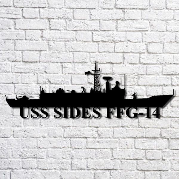 Us Navy Metal Sign, Veteran Signs, Uss Sides Ffg14 Navy Ship Metal Art, Metal Sign, Metal Sign Decor, Metal Navy Signs