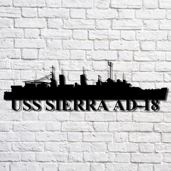 Us Navy Metal Sign, Veteran Signs, Uss Sierra Ad18 Navy Ship Metal Art, Metal Sign, Metal Sign Decor, Metal Navy Signs