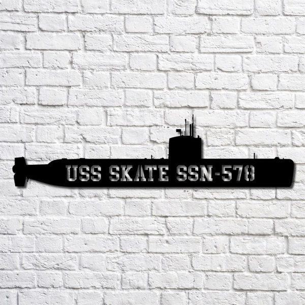 Us Navy Metal Sign, Veteran Signs, Uss Skate Ssn578 Navy Ship Metal Art, Metal Sign, Metal Sign Decor, Metal Navy Signs