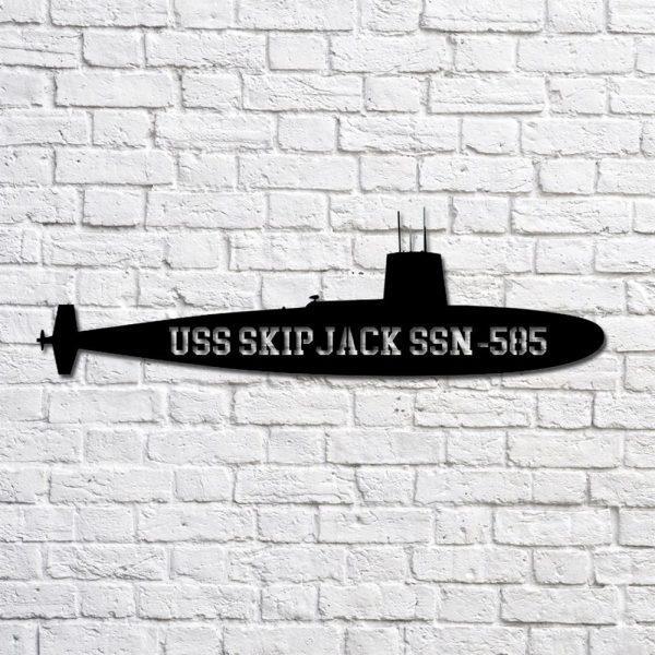 Us Navy Metal Sign, Veteran Signs, Uss Skipjack Ssn585_black Navy Ship Metal Art, Metal Sign, Metal Sign Decor, Metal Navy Signs
