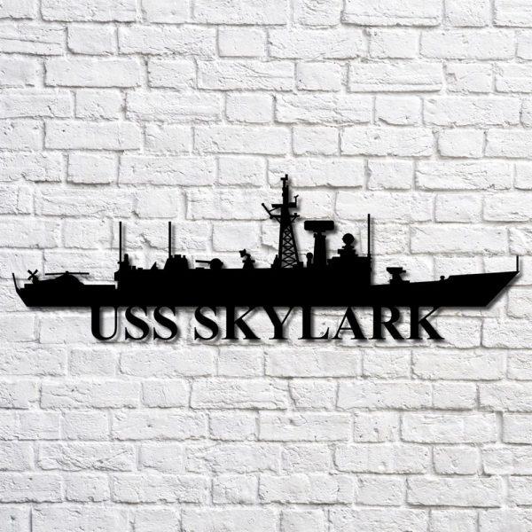 Us Navy Metal Sign, Veteran Signs, Uss Skylark Navy Ship Metal Art, Metal Sign, Metal Sign Decor, Metal Navy Signs