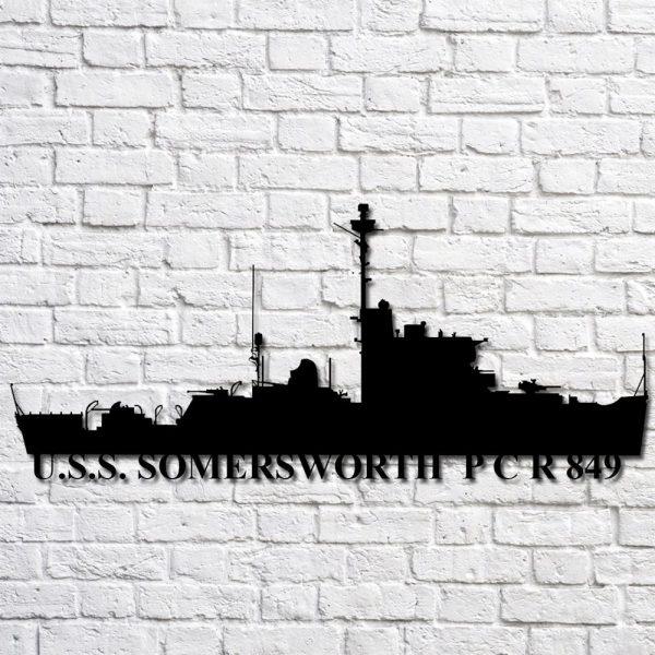 Us Navy Metal Sign, Veteran Signs, Uss Somersworth P C R 849 Navy Ship Metal Art, Metal Sign, Metal Sign Decor, Metal Navy Signs